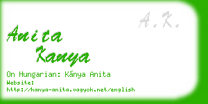 anita kanya business card